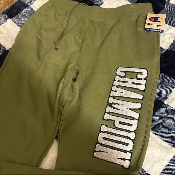 🔥 NEW Champion REVERSE WEAVE Jogger Pants OLIVE Men's LARGE - Picture 2 of 6